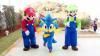 Mario Bros e Sonic cover personagens vivos Festa Infantil animação
