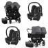 Bugaboo Donkey 2 Twin Black 2x Sistema de Viagem Cabriofix (Melange Preto / Cinza)