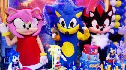 Sonic e Amy cover personagens vivos Festa Infantil animação