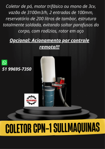 Coletor de pó CPN-1 novo