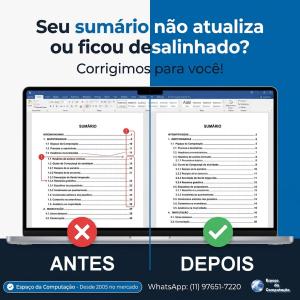 O sumário automático do seu documento não atualiza ou ficou desalinhado? Corrigimos para você!