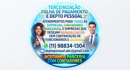 TERCEIRIZAÇÃO FOLHA DE PAGAMENTO E DEPTO PESSOAL